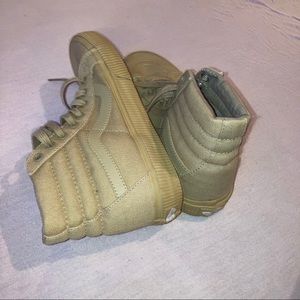 Vans Old Skool High Top Shoes - Tan Beige Cream